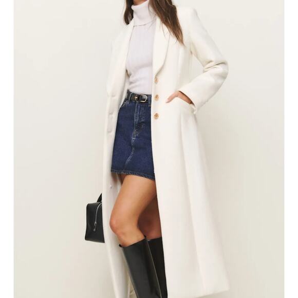 Reformation Eden Nipped Waist Coat White - Picture 12 of 12